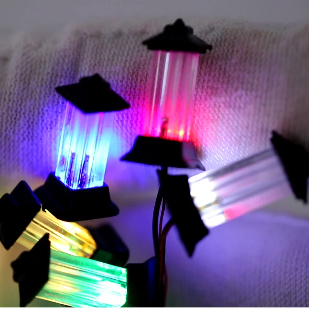 5PCS Miniature Lawn Lamp Model LED Grass Light Diy Making Architecture Grassland Scene Garden Dollhouse Decoration  Materials