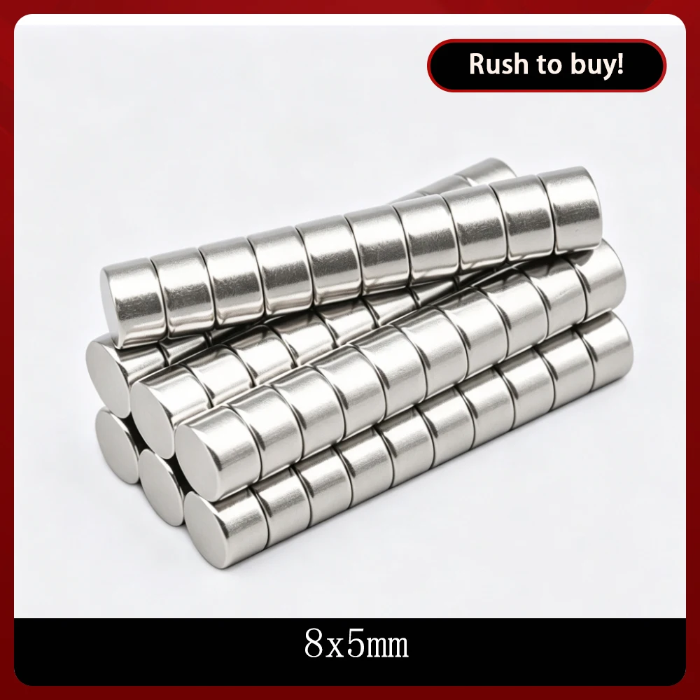 8x5 mm Small Round Magnet Disc 8mm*5mm Neodymium Magnet Dia 8x5mm Permanent NdFeB Strong Powerful Magnet 8*5 mm N35