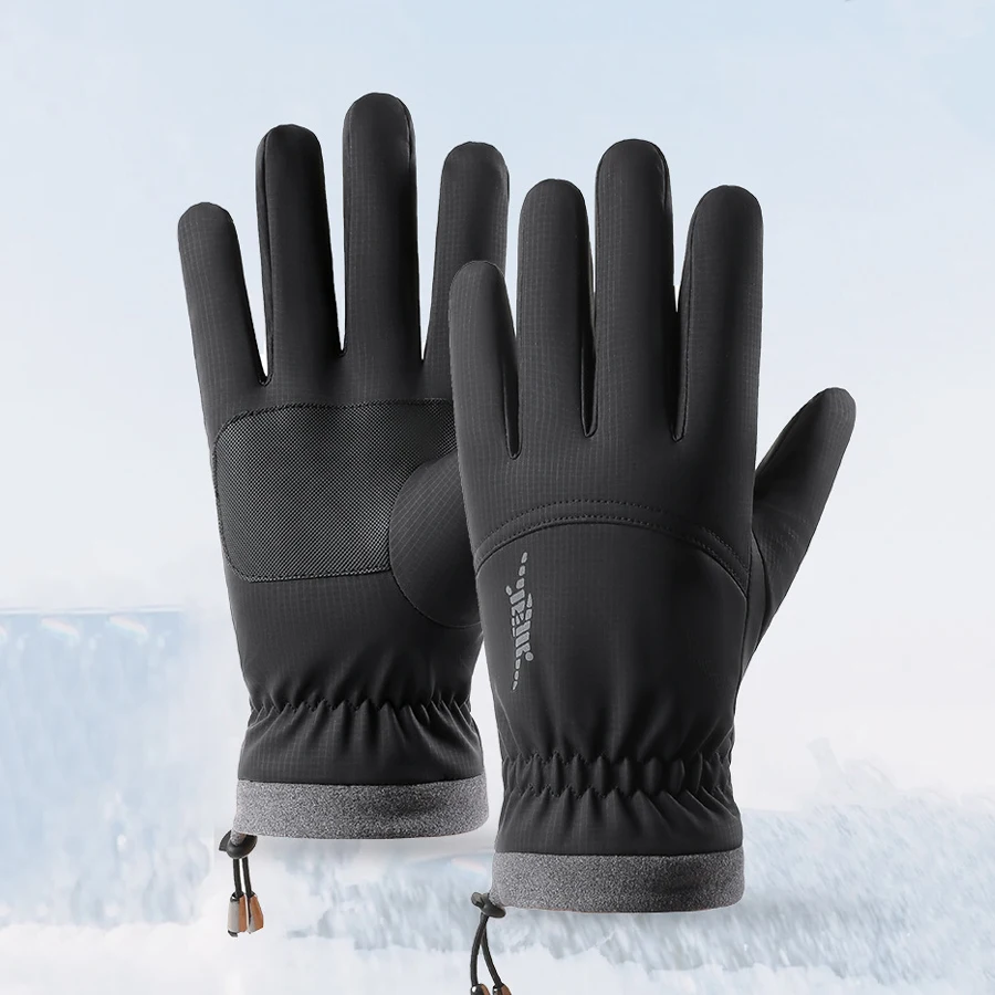 Winterhandschuhe für Herren, winddicht, wasserdicht, Plüsch, dicke und warme Handschuhe, Sportreiten, Motorrad, Touchscreen, warme Handschuhe