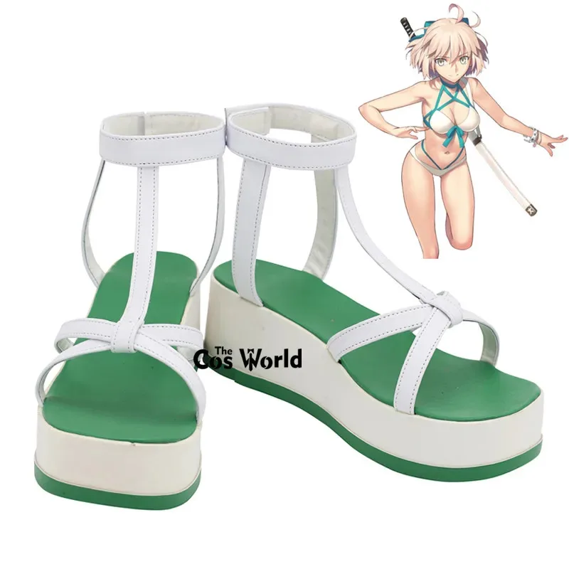 

FGO Fate Grand Order Okita Souji Games Настроить туфли на плоской подошве для косплея