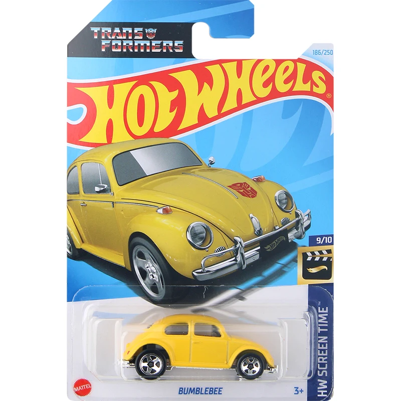 Hot Wheels Transformers Bumblebee # 186 Niestandardowy Volkswagen Beetle Żółte złoto 1/64 Odlewany model samochodu Zabawka C4982 GDG83