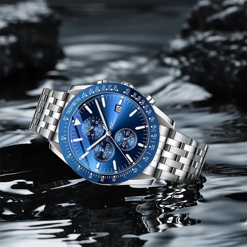 New CHENXI Casual Multi-function Men's Watches Waterproof Chronograph Luminous Outdoor Stainless Steel Strap Men's Wristwatch