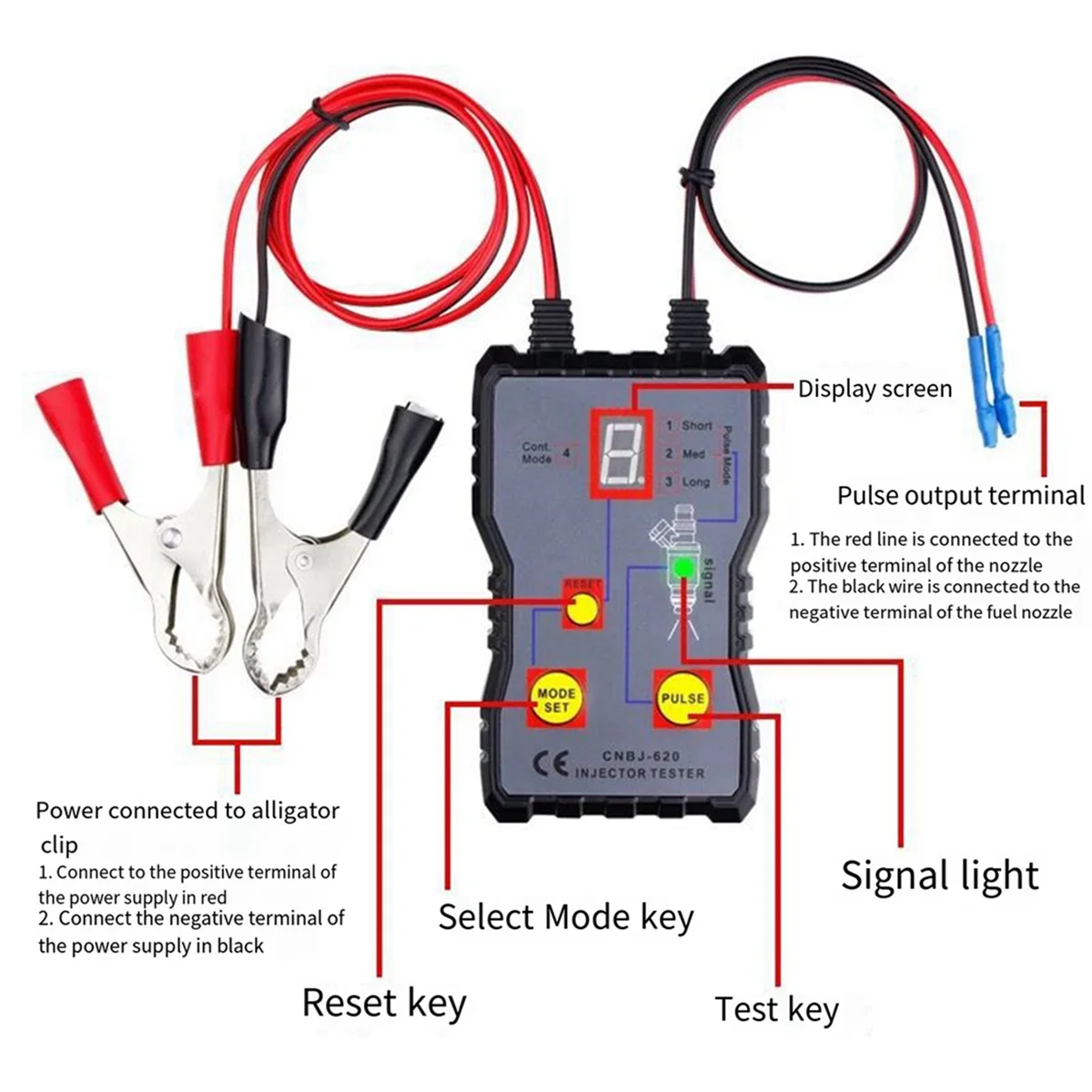 Injector Tester Fuel Injector Tester Fuel System Scan Tool Gasoline Injector Tester Automotive DIY Cleaning Tool Kits