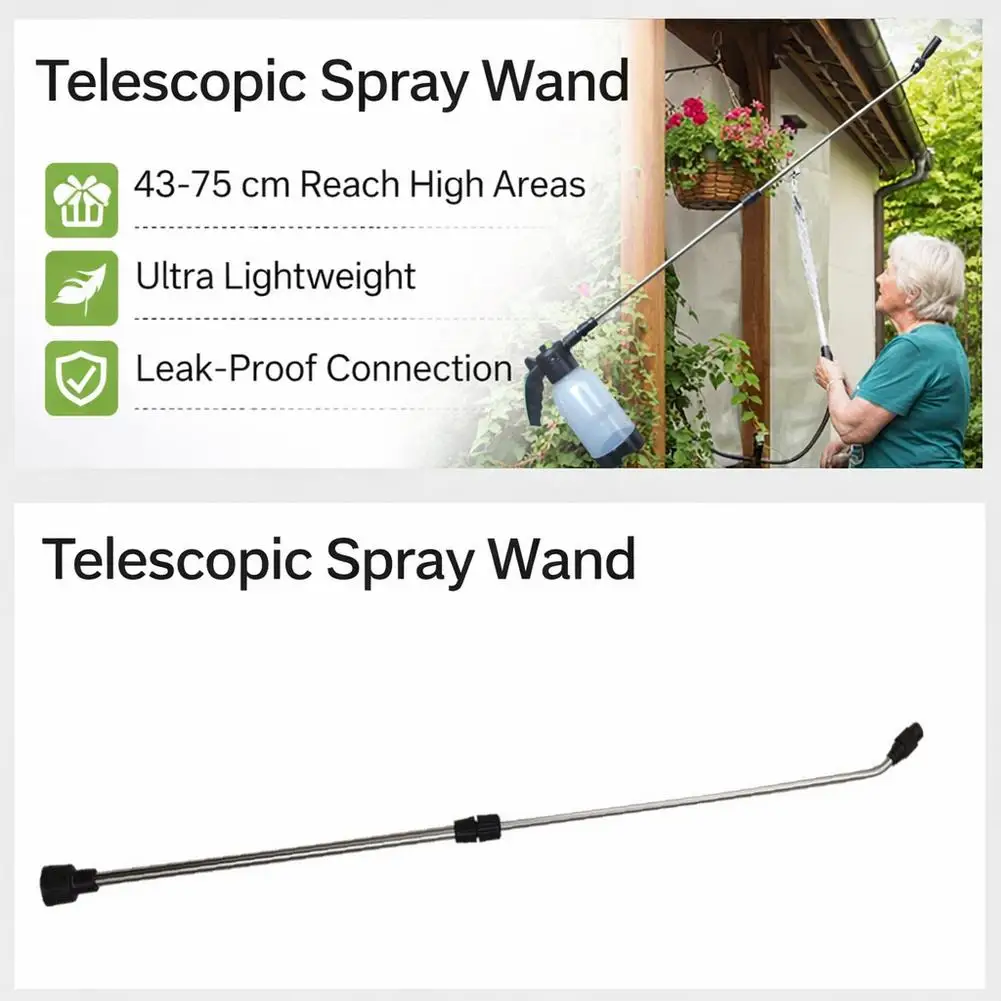 Garden Sprayer Wand Replacement Stainless Steel Pressure Water Spray Bottle Extension Rod Adjustable Nozzle Weed Lawn Watering