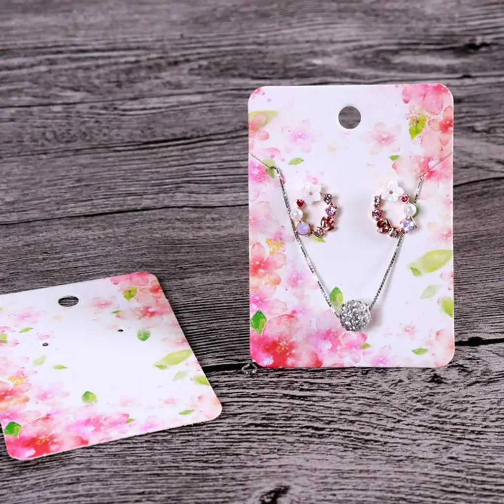 Handmade Packing Cards for Earring Stud Necklace Display, 100 PCS