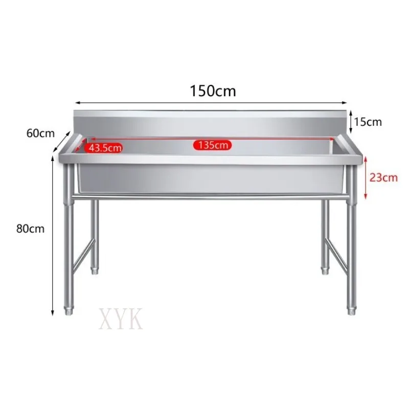 Commercial Stainless Steel Sink Pool Single Double Triple Wash Basin Dishwashing Sink Hand Washing Sink