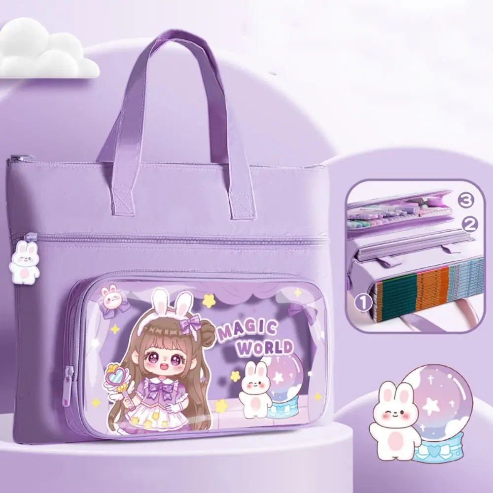 Kawaii Capybara Tote Schultasche Cartoon Canvas Capybara Tutorial Bag Tragbar mit Griff A4 Aktentasche Zurück zur Schule