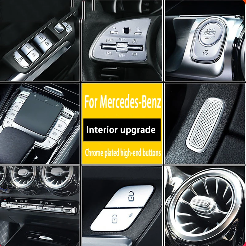 

For Mercedes Benz AMG W177 V177 W247 C118 W118 X247 H247 A B CLA GLB GLA Air Conditioning Button Trim Cover Sticker Accessories