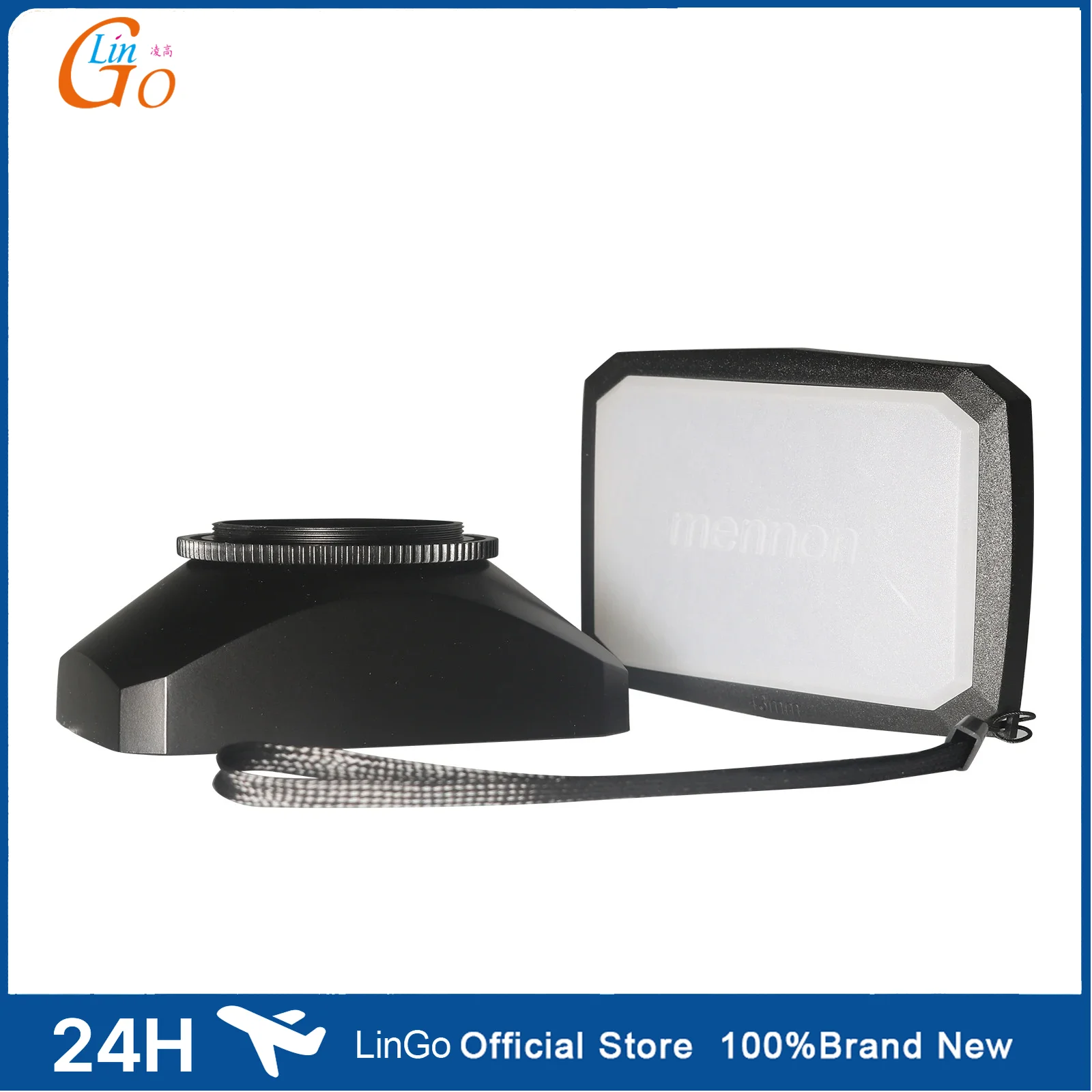 LinGo Set Paraluce Quadrato 16:9 30-77mm con Attacco a Vite per Videocamera Grandangolare, Parasole Rettangolare con Cappuccio per Bilanciamento del B