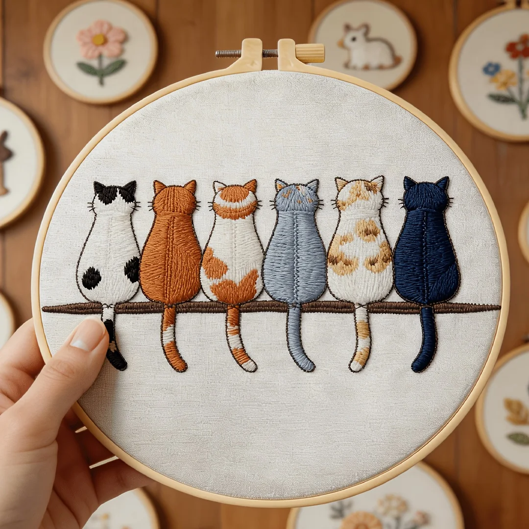 DIY-Stickerei-Set für Anfänger Komplettes Kreuzstich-Set mit Muster, Stoff, Faden, Stickrahmen Handgemachtes Nähhandwerk Geschenk
