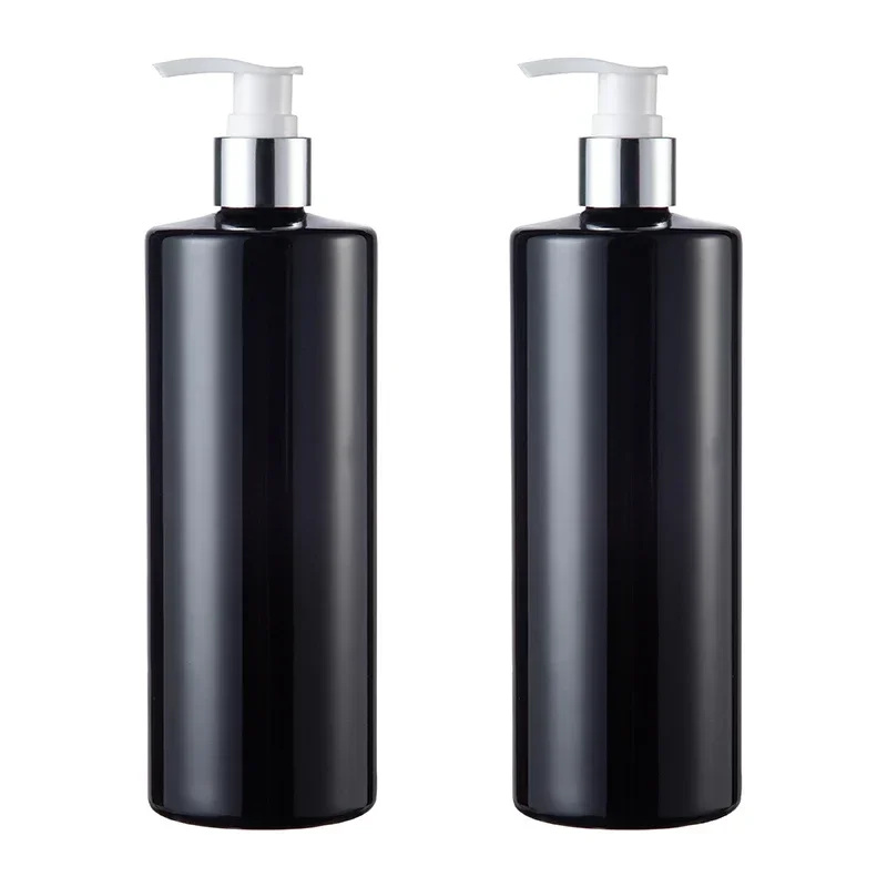 2PCS Empty Pump Dispenser Bottles with Labels Cylinder Shampoo Lotion Refillable Containers for Liquid Soap Kitchen Accessories