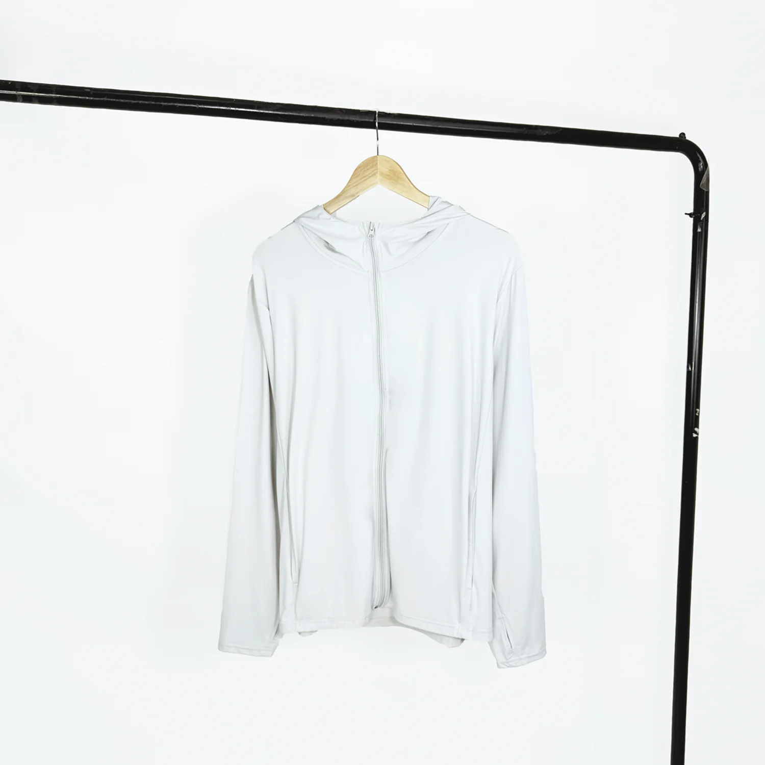 Chaqueta de Hombre con Cremallera, Ultrina, de Seda Helada, de Alta Elasticidad, Protección Solar, Transpirable, de Manga L...