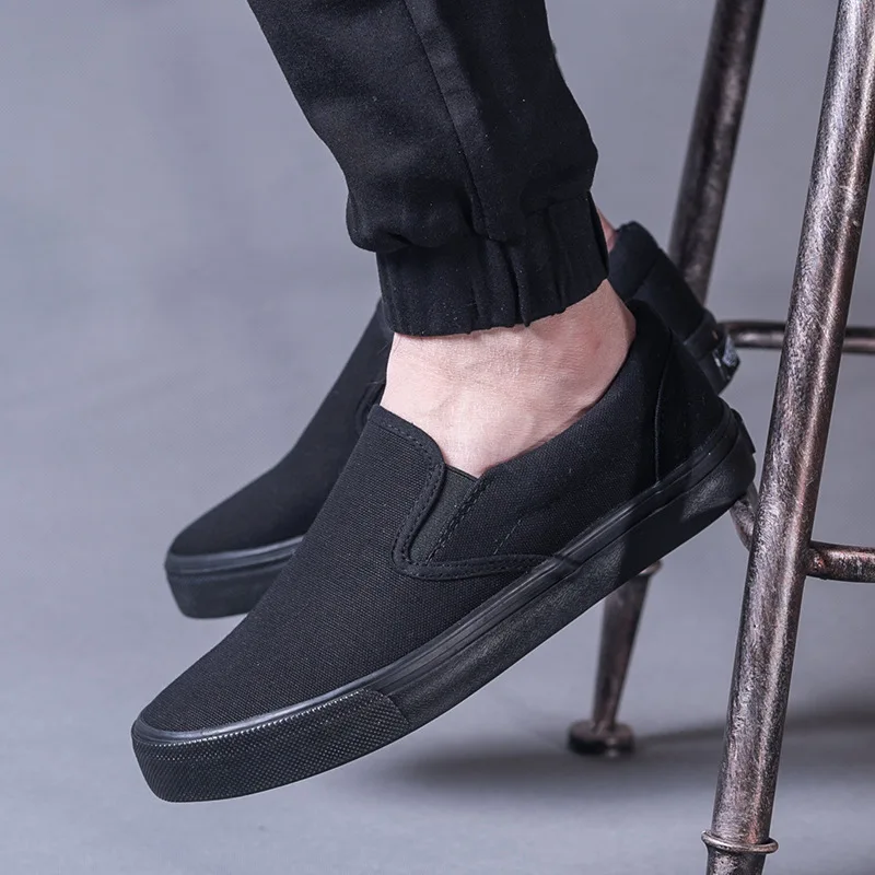 Spring Autumn Mens Shoes Casual Canvas Shoes Men Fashion Loafers Oxfords Sneakers Men Casual Breathable Slip-on Low-cut Non-slip