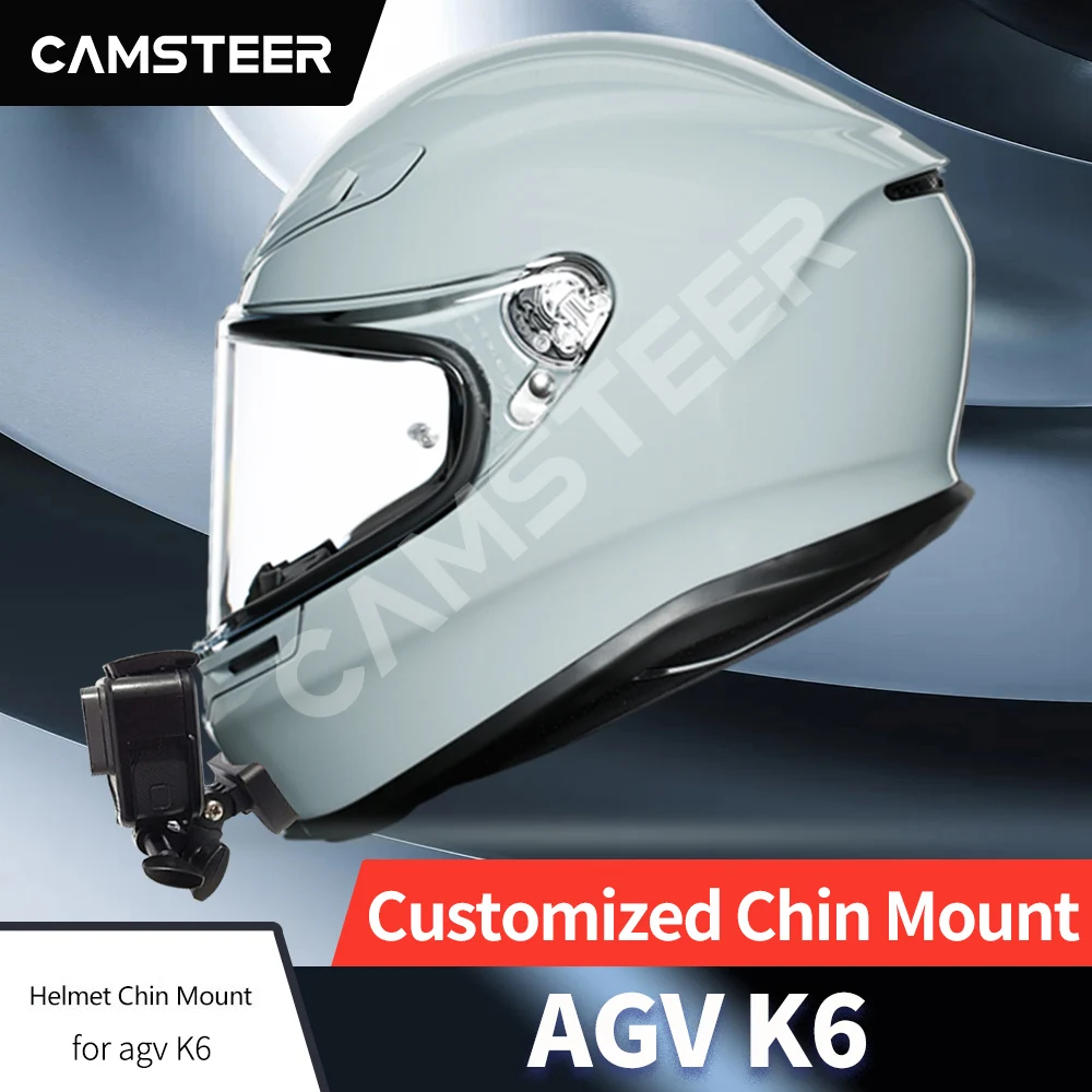 AGV K6 Helmet Custom Aluminium Chin Mount for GoPro Hero 12 11 10 9 Insta360 X4 X3 Acepro DJI Action 5pro 4 3 Camera Accessories