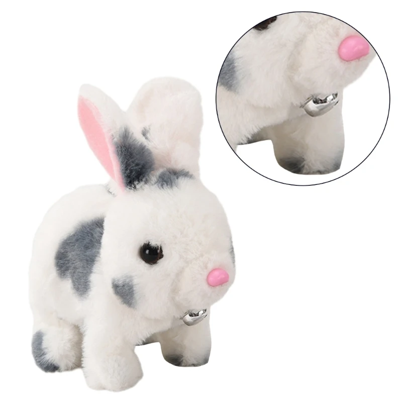 Animal peluche, conejo que camina, lindo juguete peluche eléctrico, grandes regalos para niños pequeños, niñas y niños