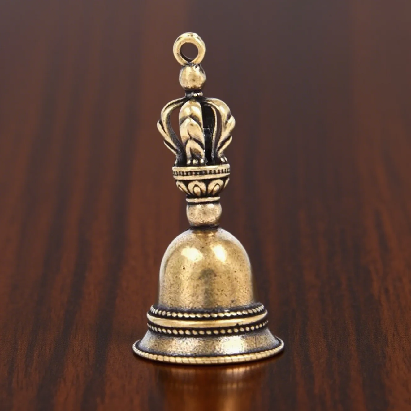 Campana de viento de gota de fundición a presión artesanal de latón, campana de bronce tibetano creativa