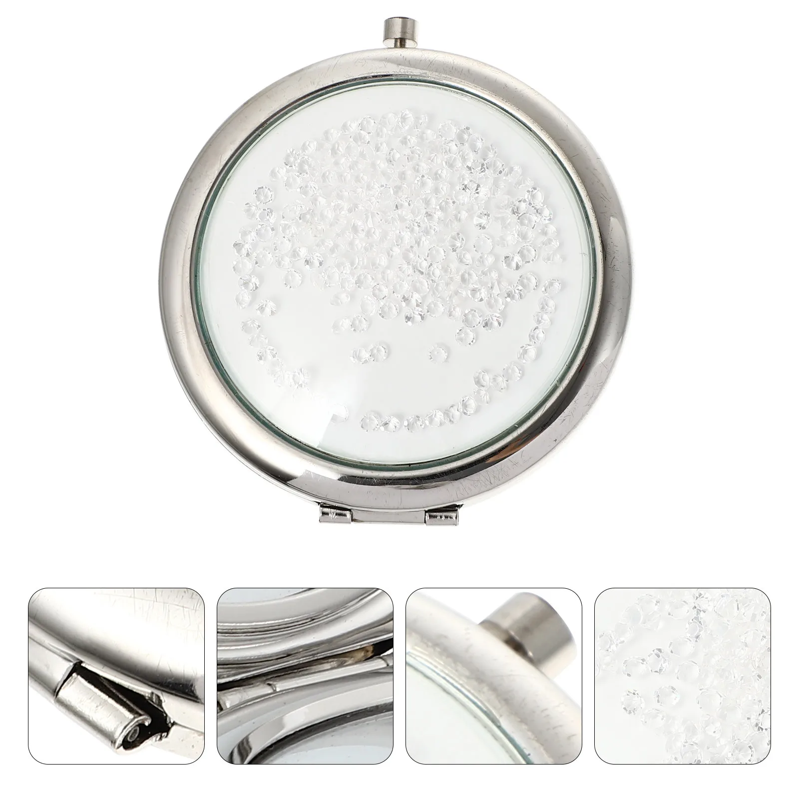 Dubbelzijdige opvouwbare metalen ronde make-upspiegel Mini draagbare kleine reiscompacte spiegel Make-upaccessoire voor buitengebruik