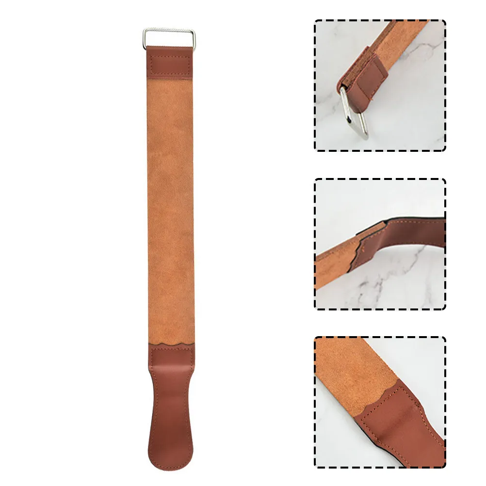 Artificial Strop Sharpening Strap Manual Shaver Strop Tool Wide Paddle Handle Dual Sided Sharpening Belt