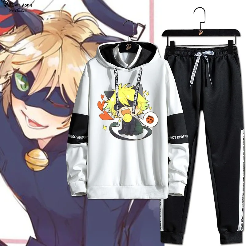 

Комплект Reddy: толстовка и брюки в стиле аниме, осенне-зимний, модный, удобный, молодежный, с длинными рукавами