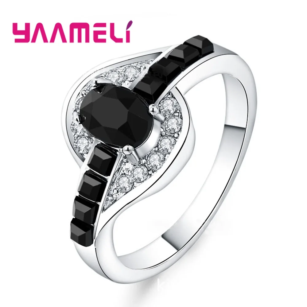 Created Finger Ring Halo Ripple Charms Engagement Wedding Jewelry 925 Sterling Silver Austrian Crystal for Women Xmas Gifts - Image 5
