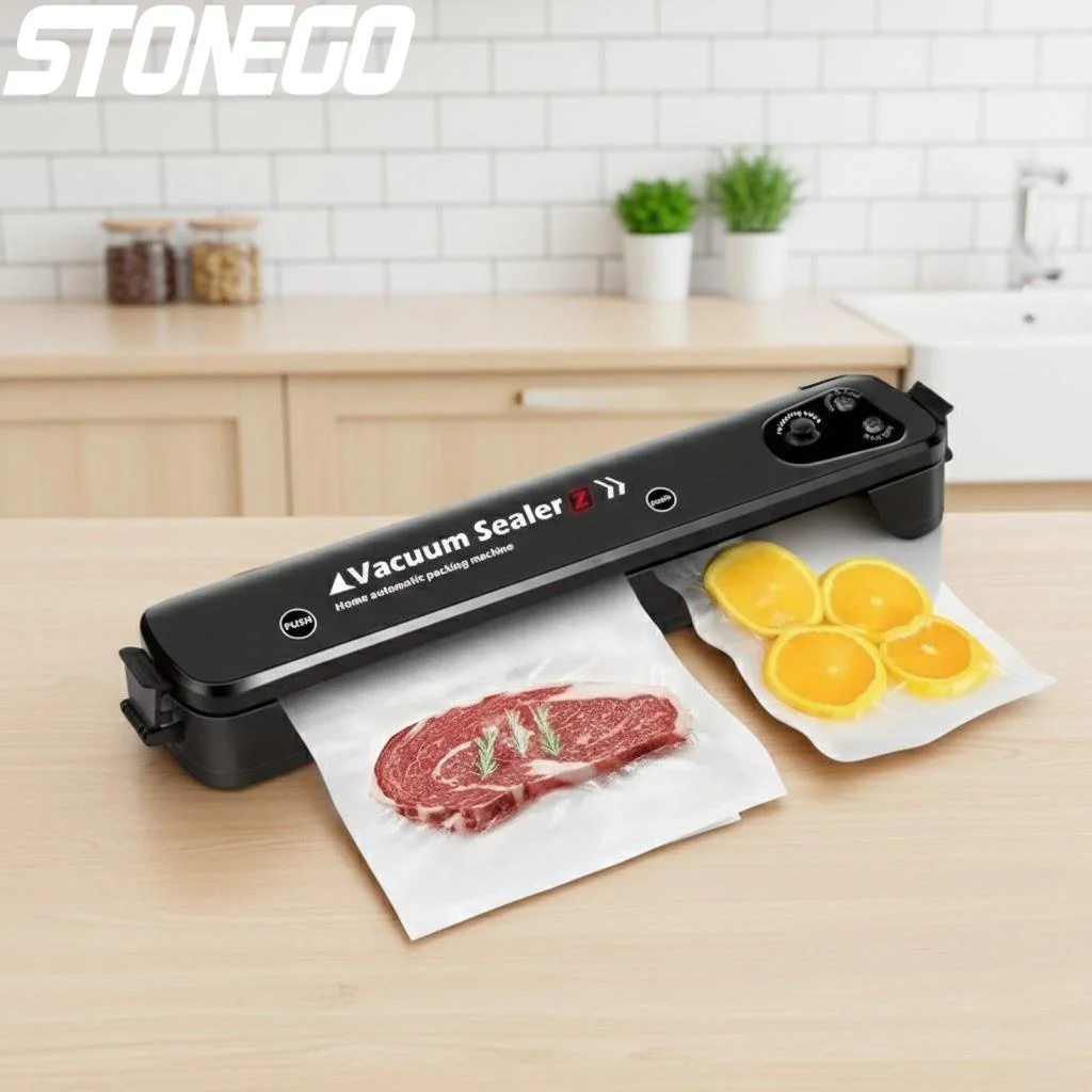 

Automatic Portable Vacuum Sealer Food Saver Compact Kitchen Storage with 15 Bags Essential for Meal Prep and Food Preservation