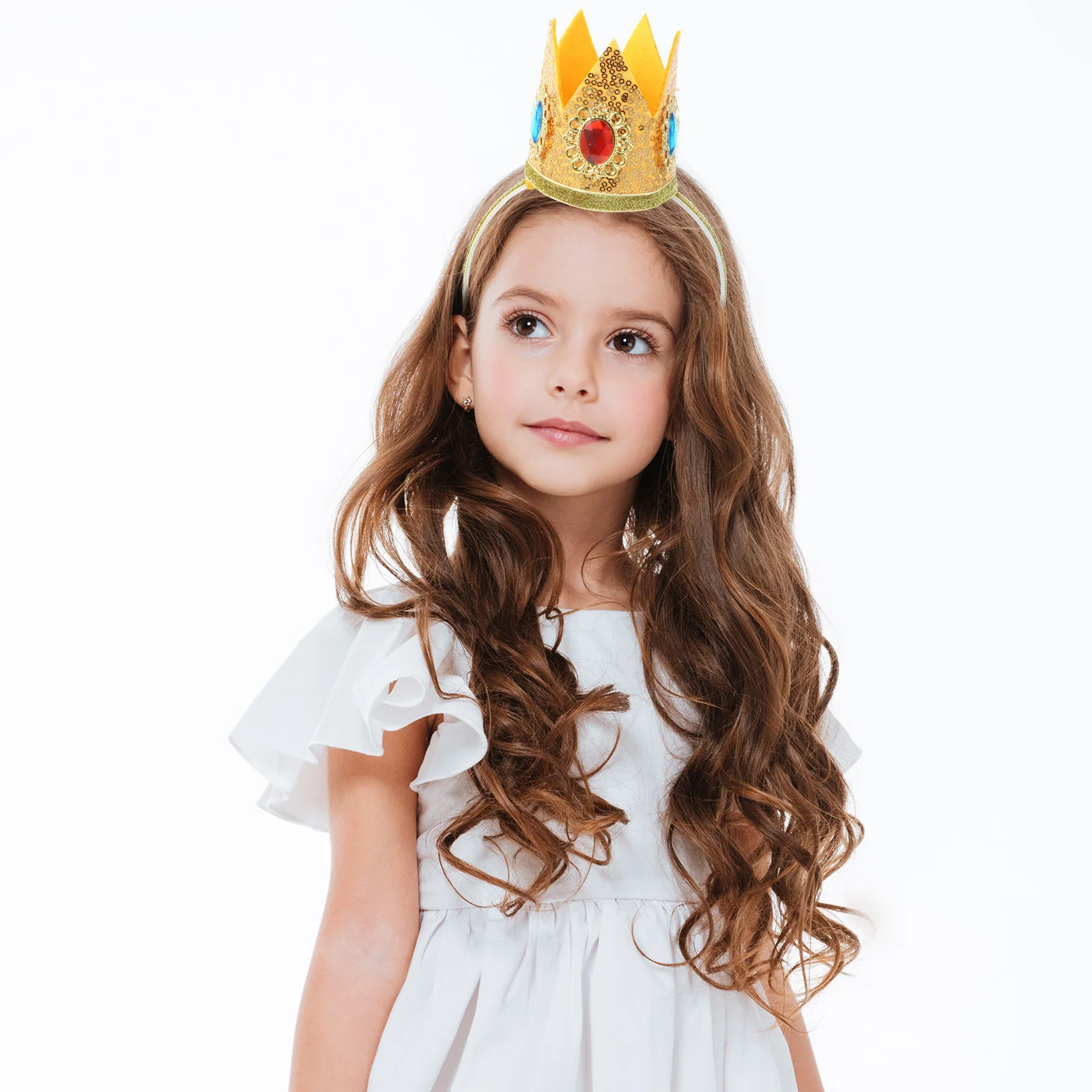 

1 set Women Girls Princess Costume Accessories Set Crown Hair Hoop Earrings Gloves Brooch For Cosplay Party Performance Birthday