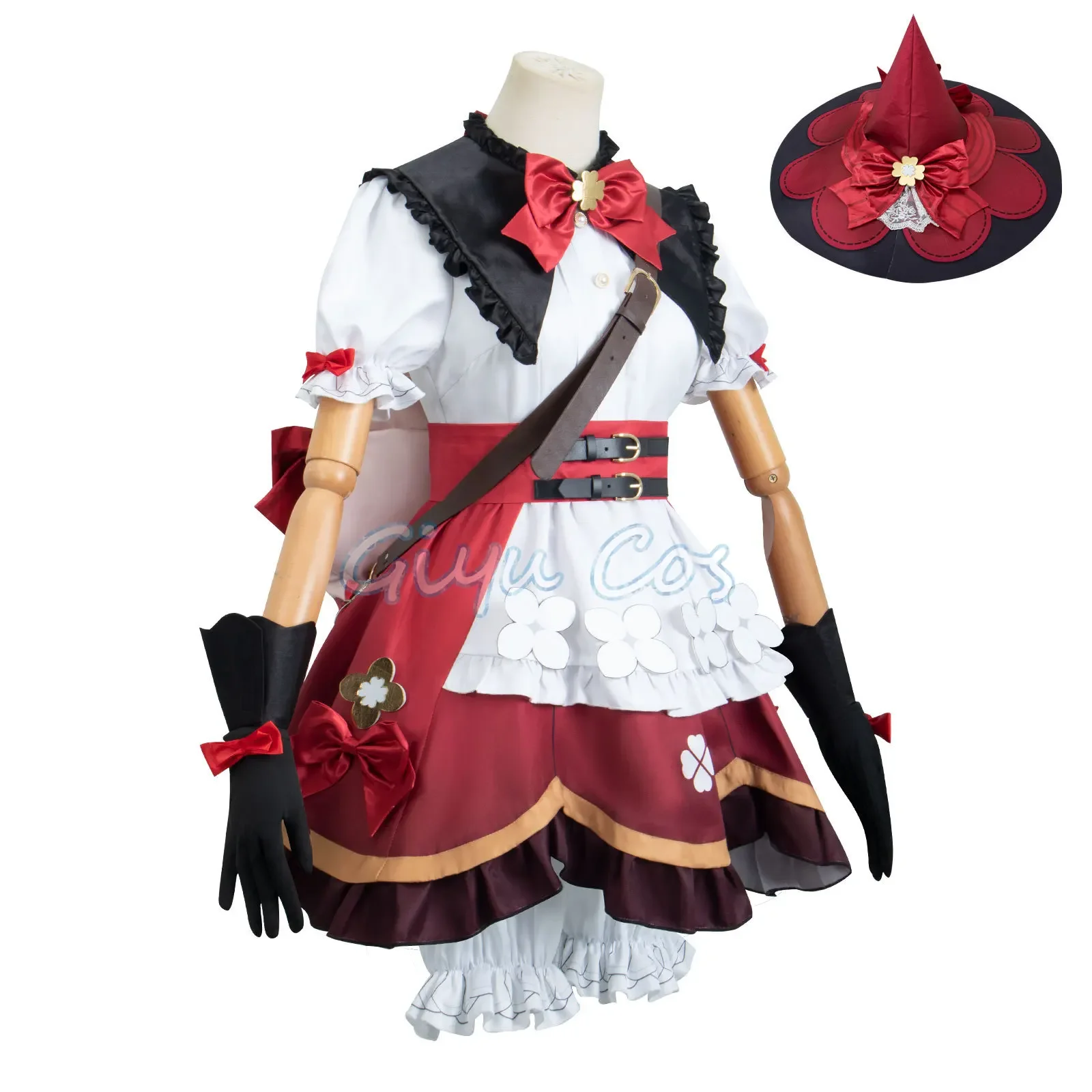 Genshin Impact Klee blühende Sternenlicht Charakter Outfits Cosplay Kostüm Uniform Stoff Perücke Anime Halloween Kostüme für Spiel