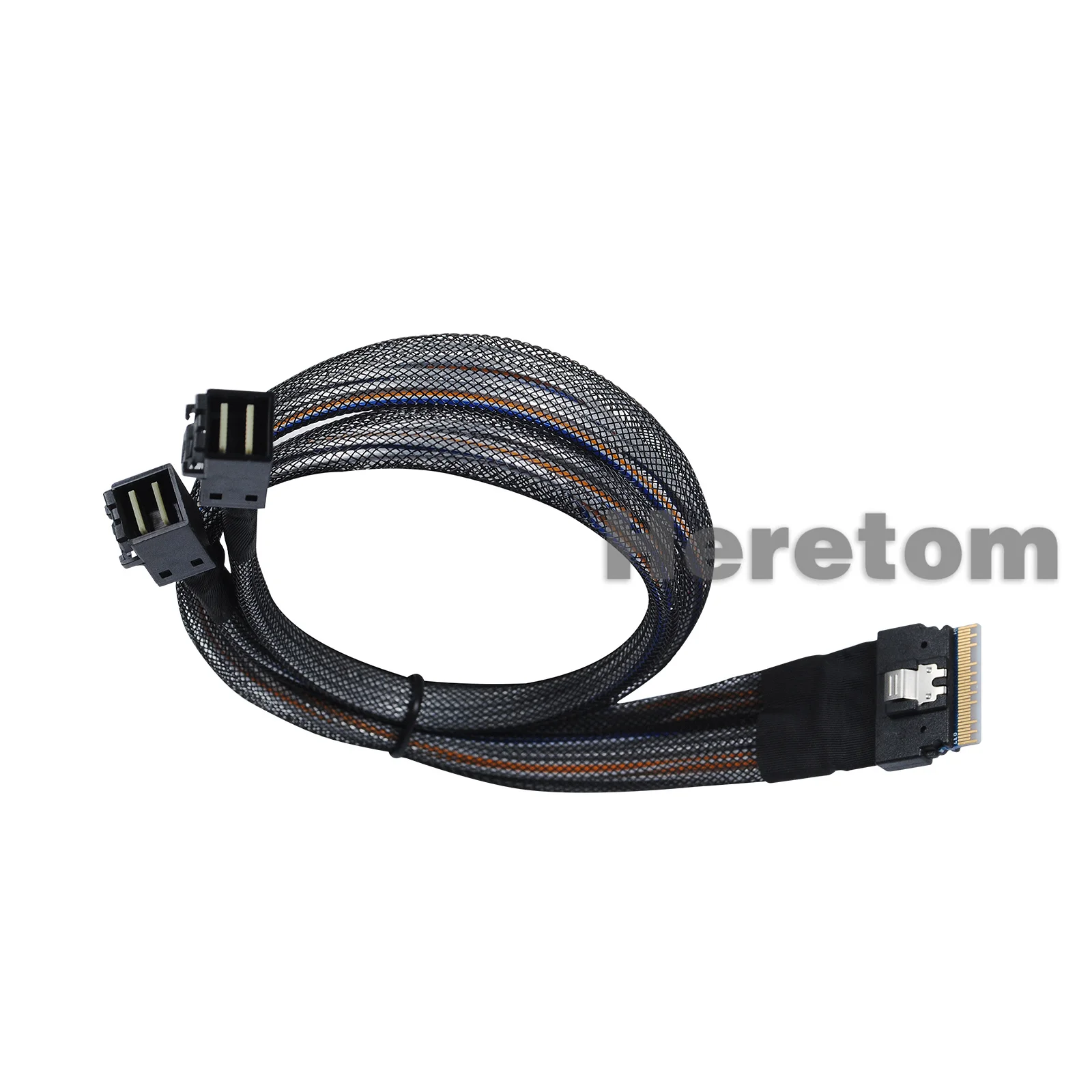 MINI Slim SAS SFF-8654 8I to 2x MiniSAS HD SFF-8643 50CM 12G/6G/PCIe 4.0 NVMe Cable for SlimSAS RAID/HBA Card