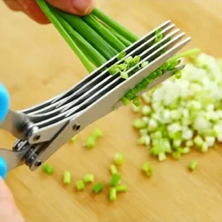 19cm Minced 5 Layers Multifunctional Kitchen Scissor Shredded Chopped Scallion Cutter Herb Laver Spices Cook Tool Cut