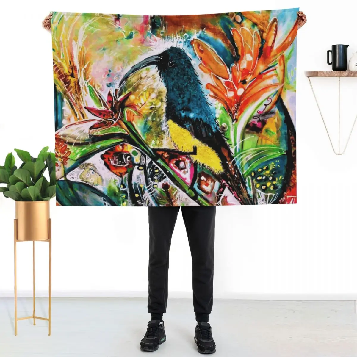 

Akahi Sunbird Throw Blanket Foldable Soft Warm Blanket for Outdoor Use