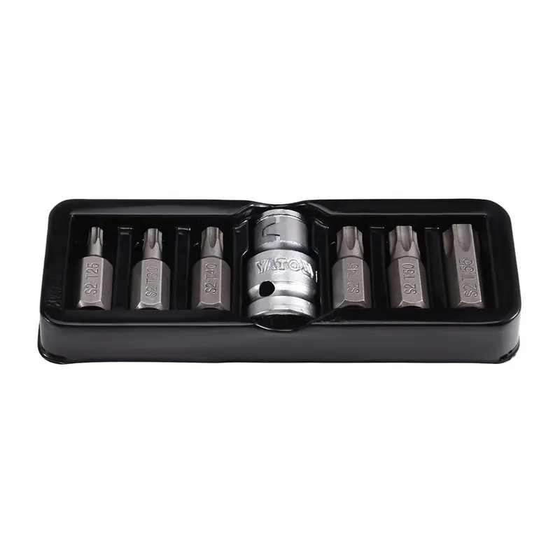 For Spline Torx Hex RIBE L30mm S2 1/2" 3/8" 10Mm 2024 New 7Pcs/Set Conversion Sleeve Screwdriver Bit Set 0410-B91B
