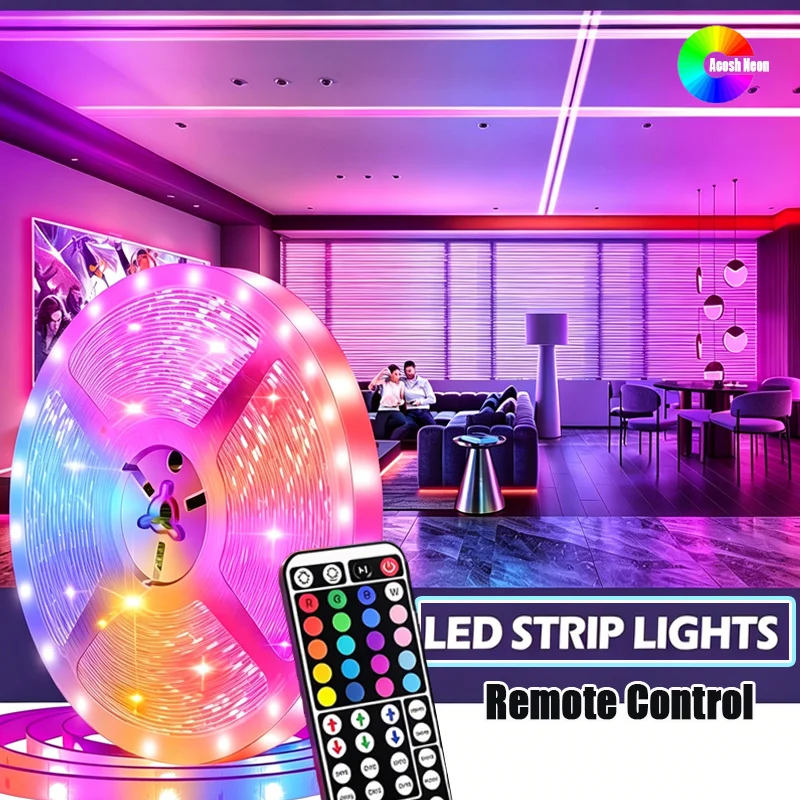 5V LED DIY Strip Light, , 44-KEY Remote Light，RGB for Various Scenes with Double-Sided Adhesive Tape Easy Installation