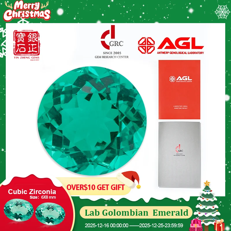 

YinZheng Lab Colombian Emerald Hydrothermal Round Shape Colombian Emerald With Certificate Lab Grown Colombian Emerald