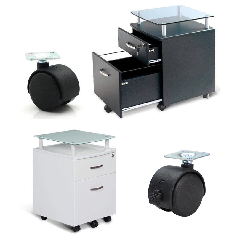 4pcs Wheels, Universal Wheel, Brake Wheel Swivel Wheel, Black Furniture Wheel, Used for Cabinets, Shelves, and Small Carts