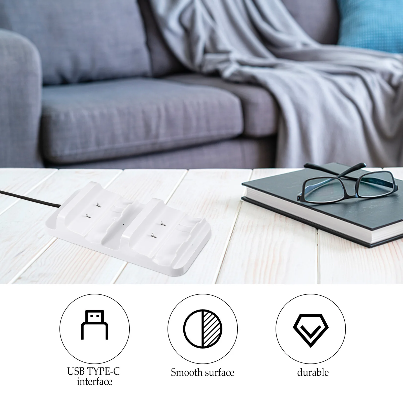 1 مجموعة 1 مجموعة تحكم قاعدة شحن مزدوجة للوحة ألعاب بلاستيكية حزمة الأزرق Led Abs محطة شحن مزدوجة اللعبة