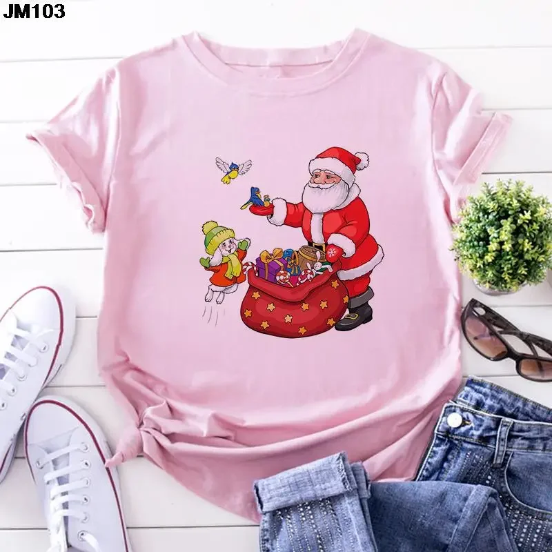 Vier Seizoenen Casual Dames Kleding Tshirt Print Vrouw T-Shirt Harajuku Mode Kerst Dames T-Shirt