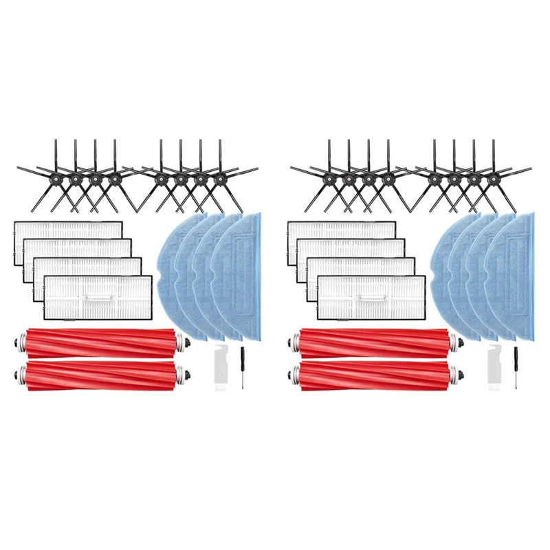 

A02F-2 Set For Roborock S7 S7+ S7 Maxv, S7 Maxv Plus T7S T7 Plus T7S Plus Robot Vacuum Accessories Kit Brush Filter Mops