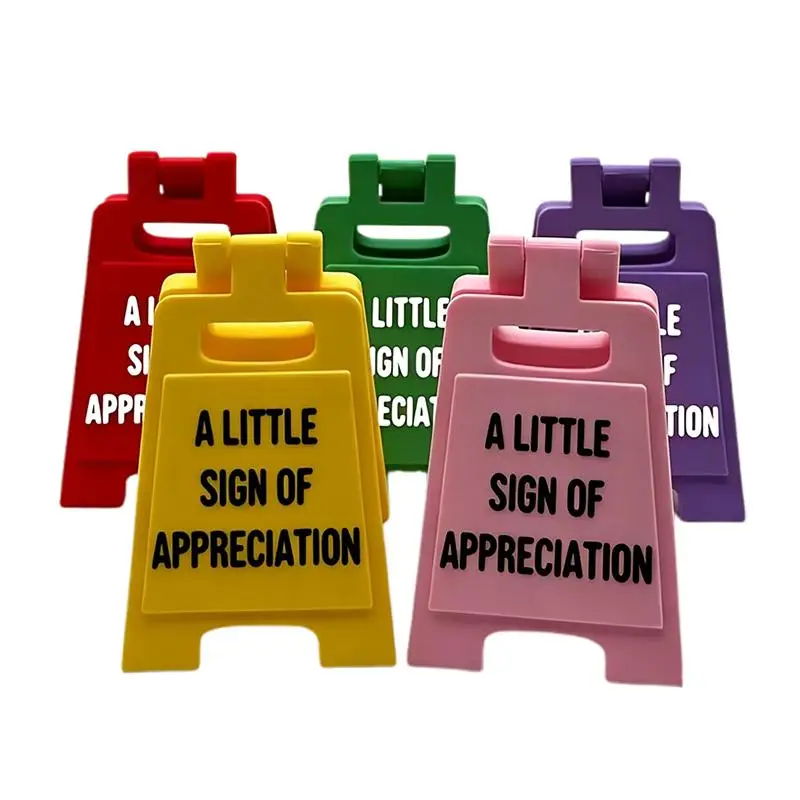Colorful Mini Plastic Appreciation Desk Signs With Decorative Text For Office Desktop Decor Employee Recognition Small Gifts