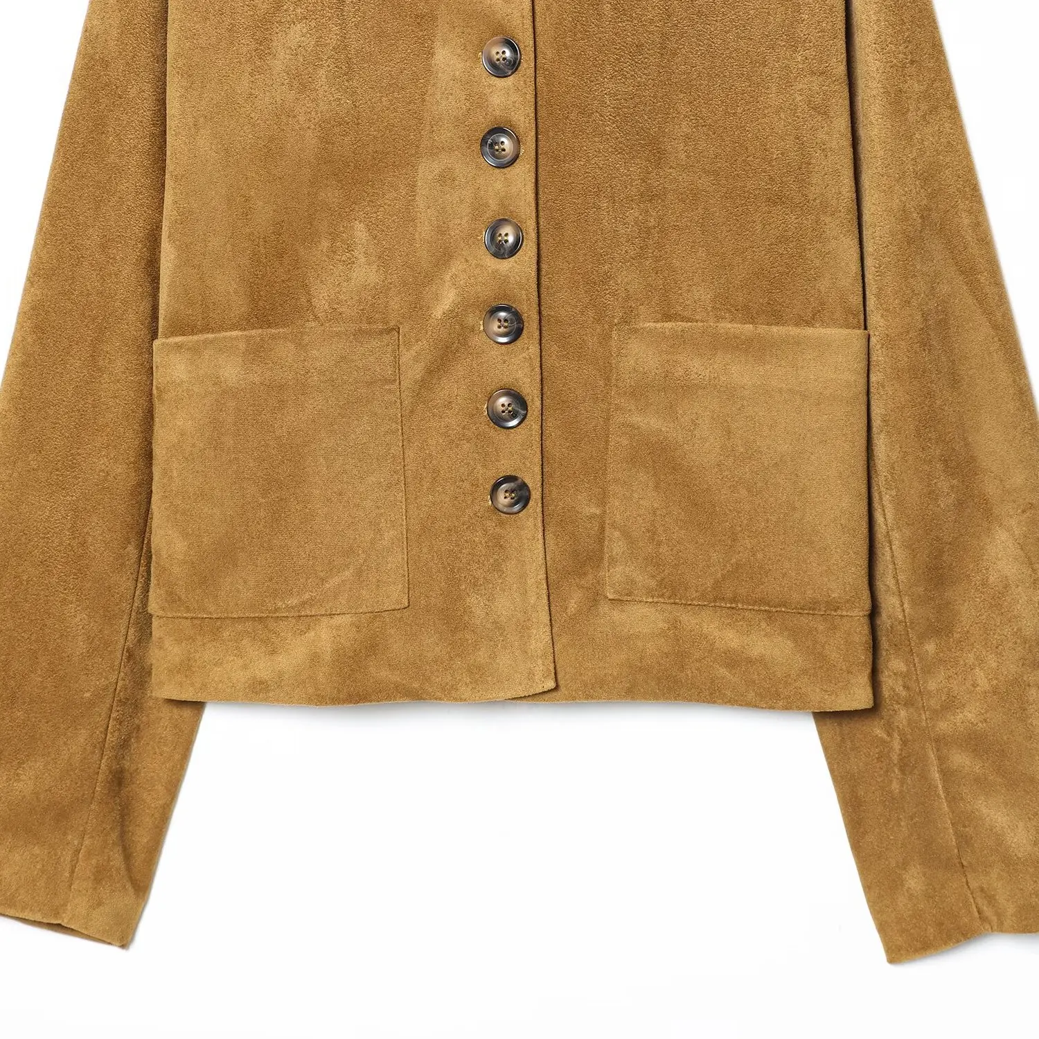 패셔너블한 스웨이드 코트 여성용 가을 겨울 신상품 단추형 심플 슬리 폴리에스터 섬유 롱 코트