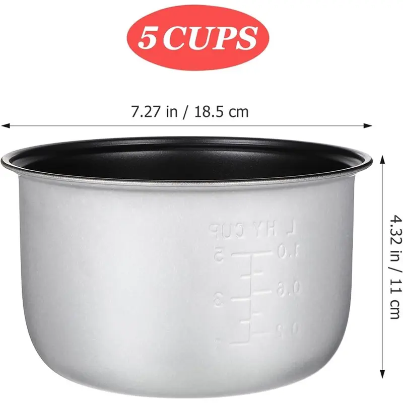 A74G-Alloy For Aroma For Rice Cooker Replacement Inner Pot- Non-Stick 5-Cup Insert For Home Cooking