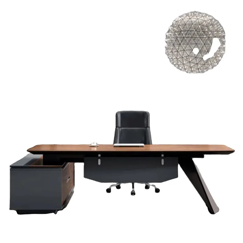 

Green material desk opens modular office for 1 person staff