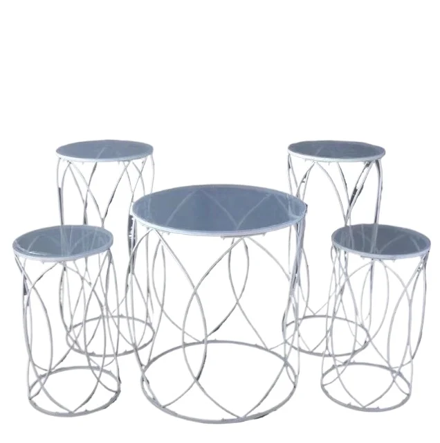 Five-piece Set Decoration New Dessert Table Cylindrical Personalized Wedding Scene Decoration Dessert Table Romantic