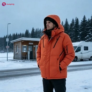 Parka invernale da uomo con cappuccio, cappotto in piuma d'anatra bianca, giacca da neve spessa e calda, abbigliamento antivento da uomo, capi in piuma per il freddo.