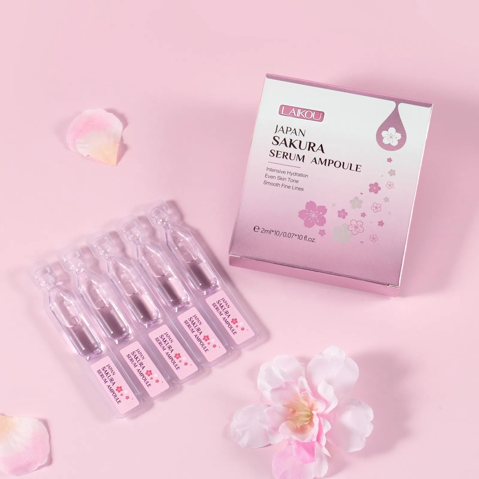 40pcs Japan Sakura Serum Facial Moisturizing Nourish Repair Fade Wrinkle Dark Spot Anti Aging Essence Skin Care