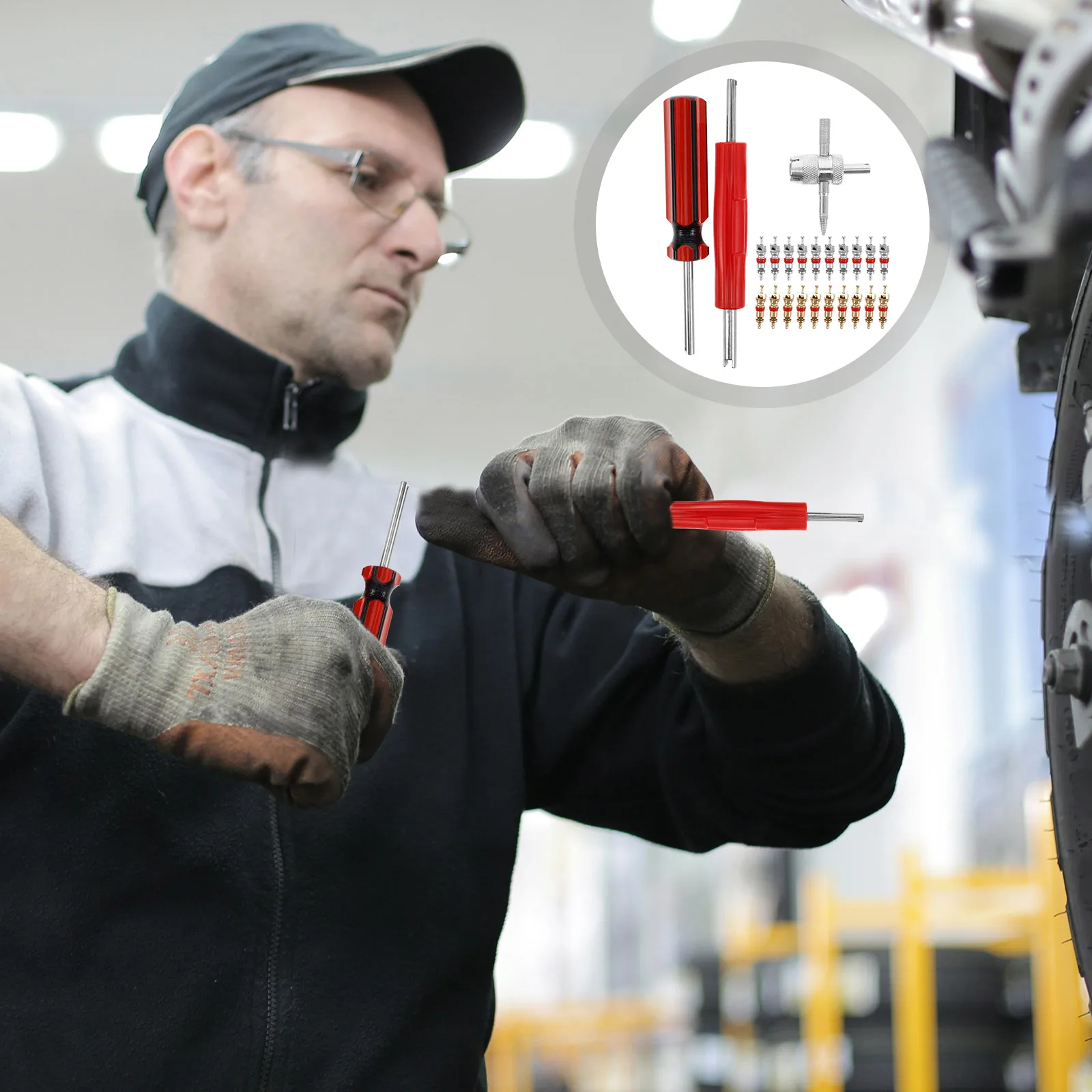 

1 set 1 Set Tire Valve Core Remover Tool Ergonomic Design For Cars Trucks Motorcycles Atv Suv Trailers Tire Repair Tools Set