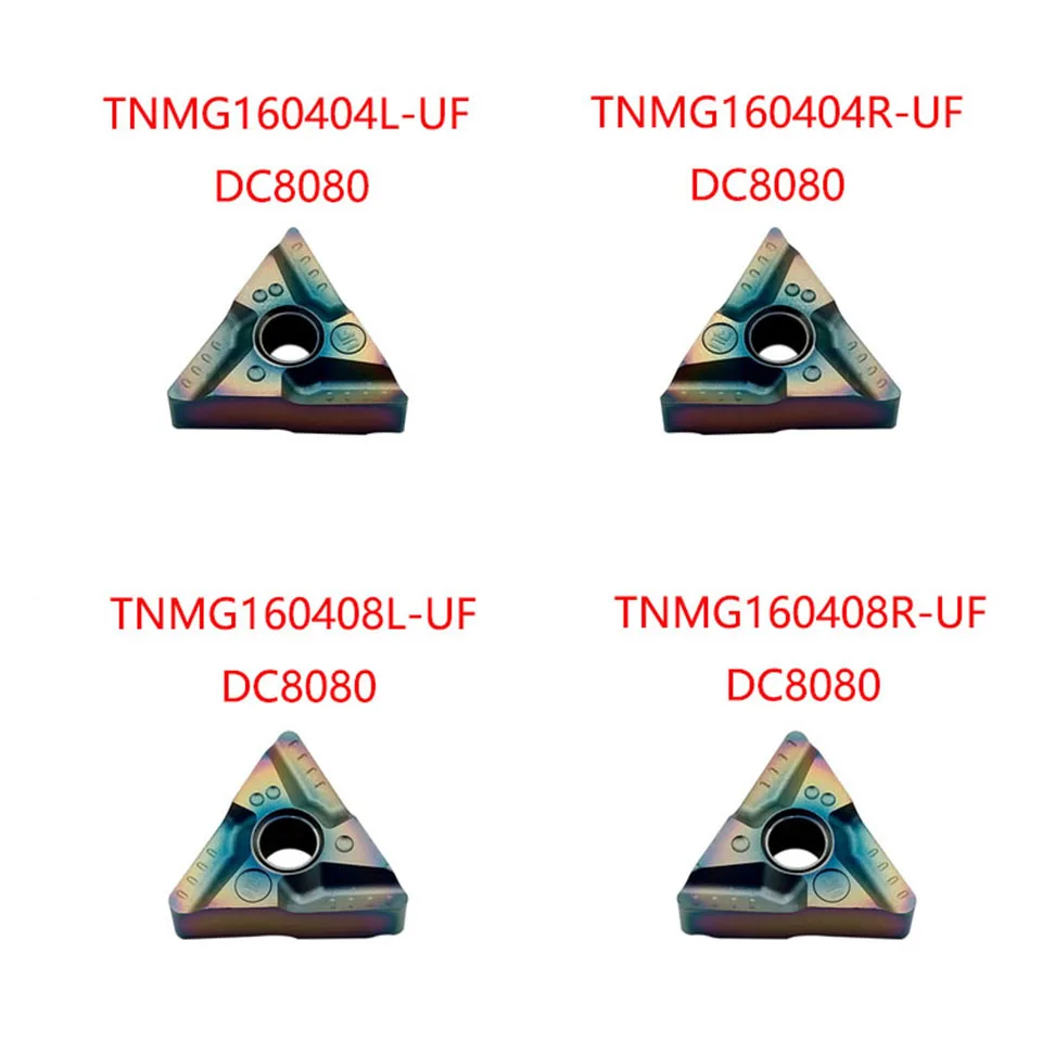 10 pz inserti in metallo duro TNMG160408 UF tornio originale di alta qualità utensile da tornio in acciaio inossidabile temprato