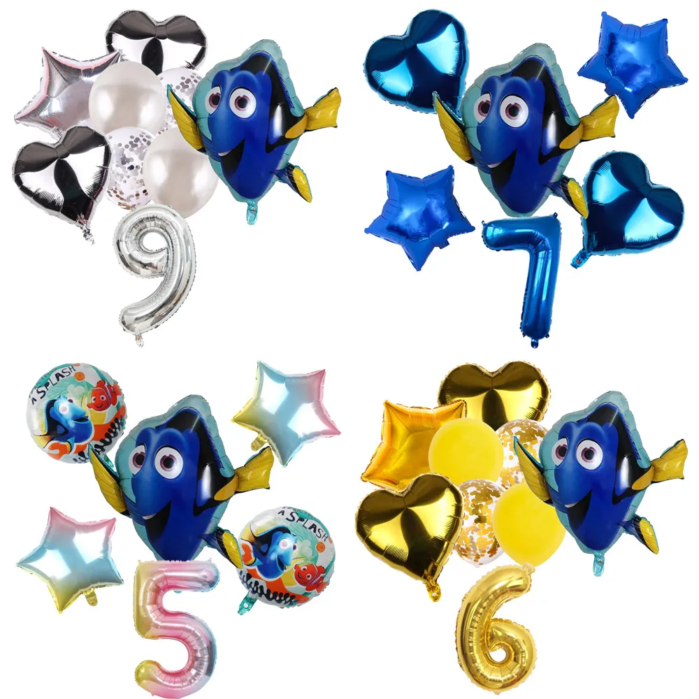 

Clownfish Dory Finding Nemo Theme Birthday Party Decoration Number Aluminum Film Balloon Baby Shower Photography Pprops Kid Gift