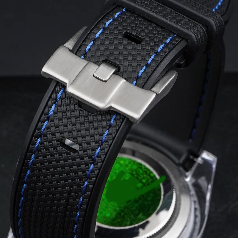 Strap for Rolex Black Green Water Ghost 20mm 22mm Men Diving Curved End Rubber Silicone Watch Band for Omega X Swatch MoonSwatch