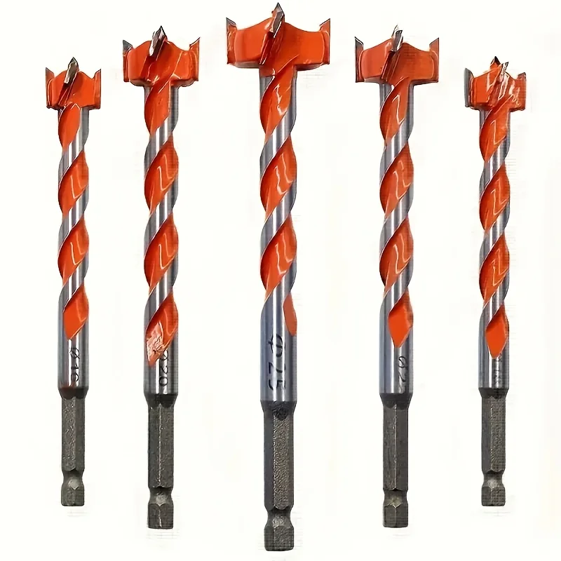 

1PC Extended Woodworking Hole Opener Alloy Thread Drill Bit With Hexagonal Handle Door Lock Hole Wooden Board Hole Drill Bit