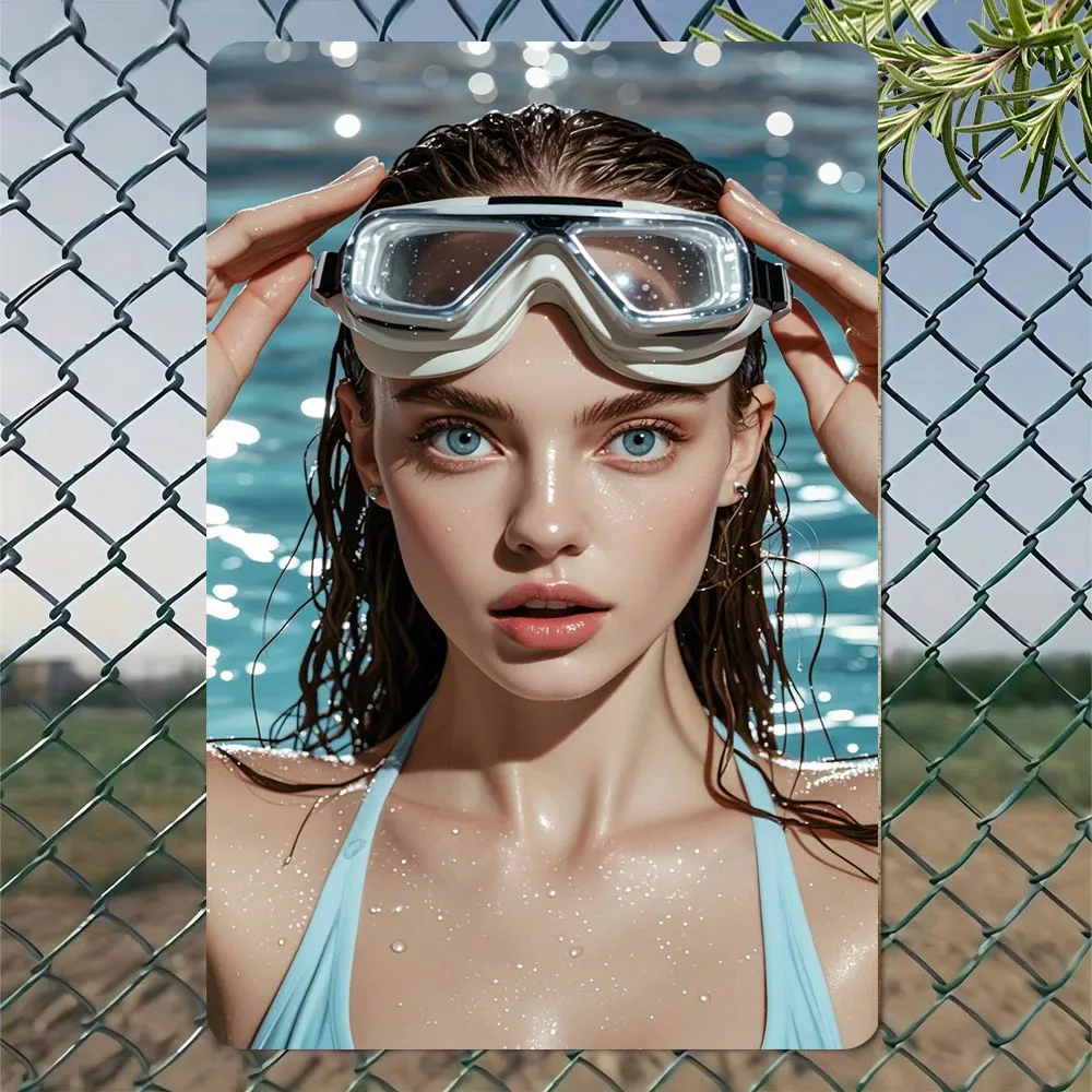 

Female Gym Motivation Metal Sign Korean Art Poster for Wall Home Decor